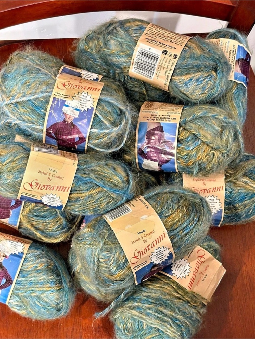 National Yarn Crafts Amora Giovann­i Sea Breeze Acrylic Yarn Lot
